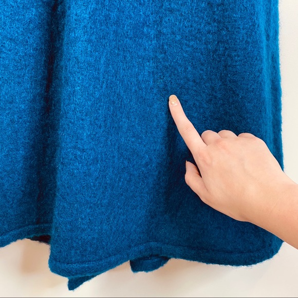 Vintage 80's Pauline Trigere Wool Mohair Coat Blue - Picture 12 of 16